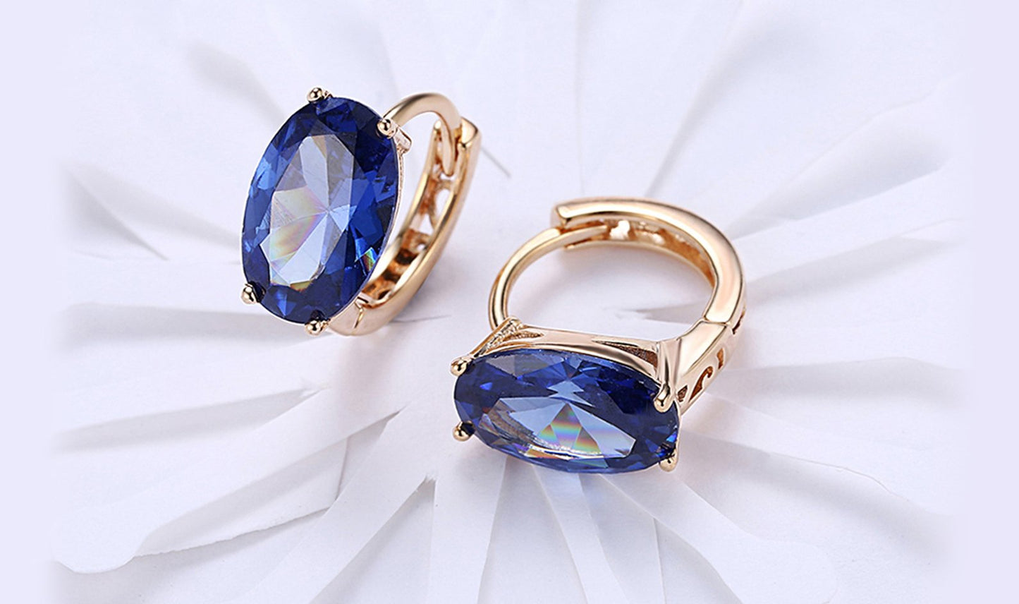 14K Gold Plating Large Diamond Cut Elements Clip On Earrings- Two Options Available ITALY Design