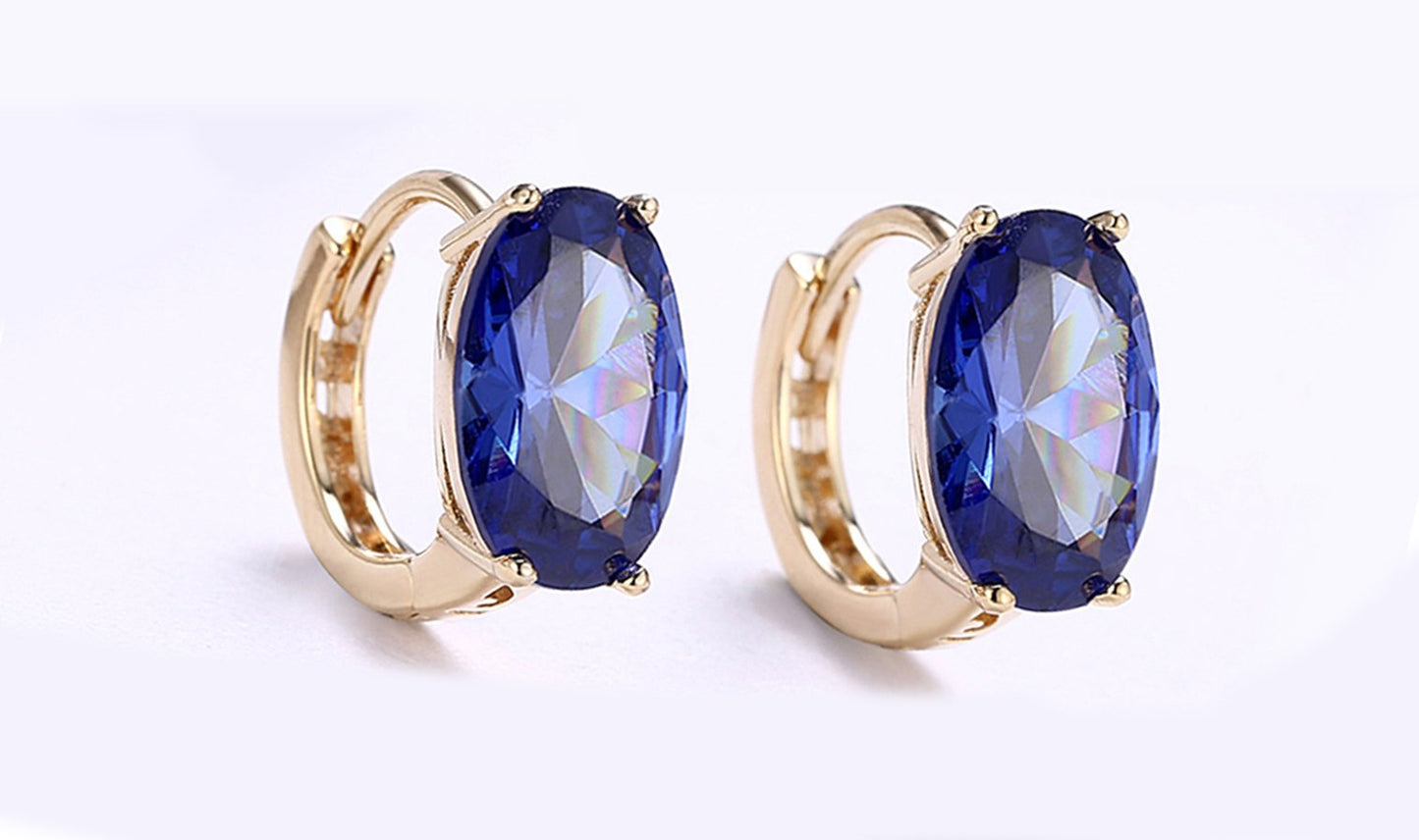 14K Gold Plating Large Diamond Cut Elements Clip On Earrings- Two Options Available ITALY Design