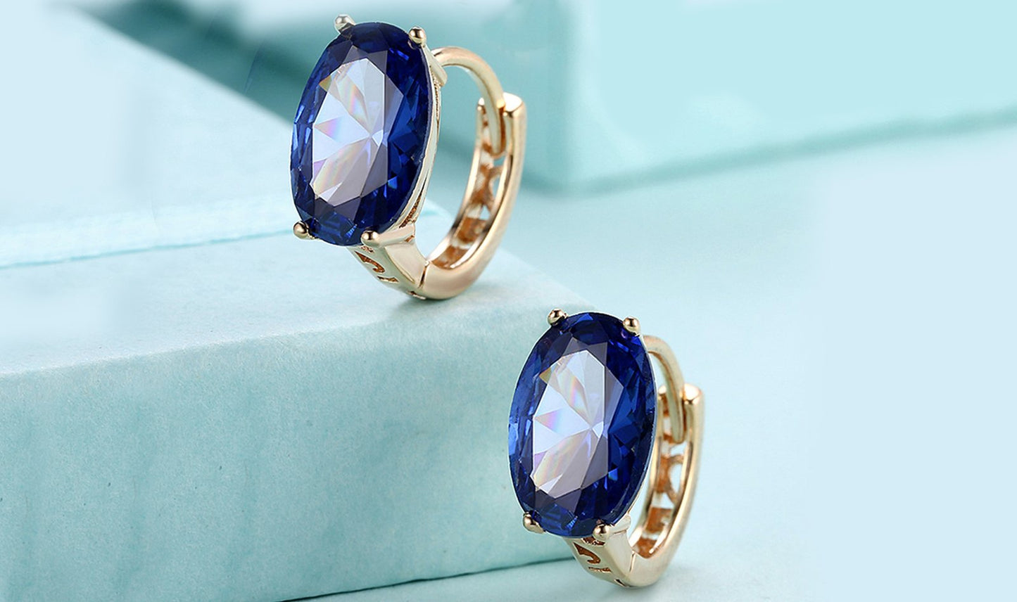 14K Gold Plating Large Diamond Cut Elements Clip On Earrings- Two Options Available ITALY Design