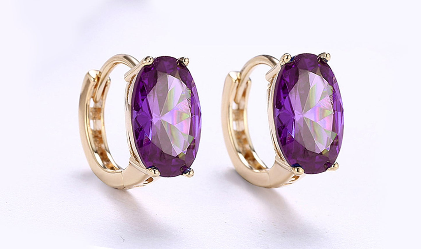 14K Gold Plating Large Diamond Cut Elements Clip On Earrings- Two Options Available ITALY Design