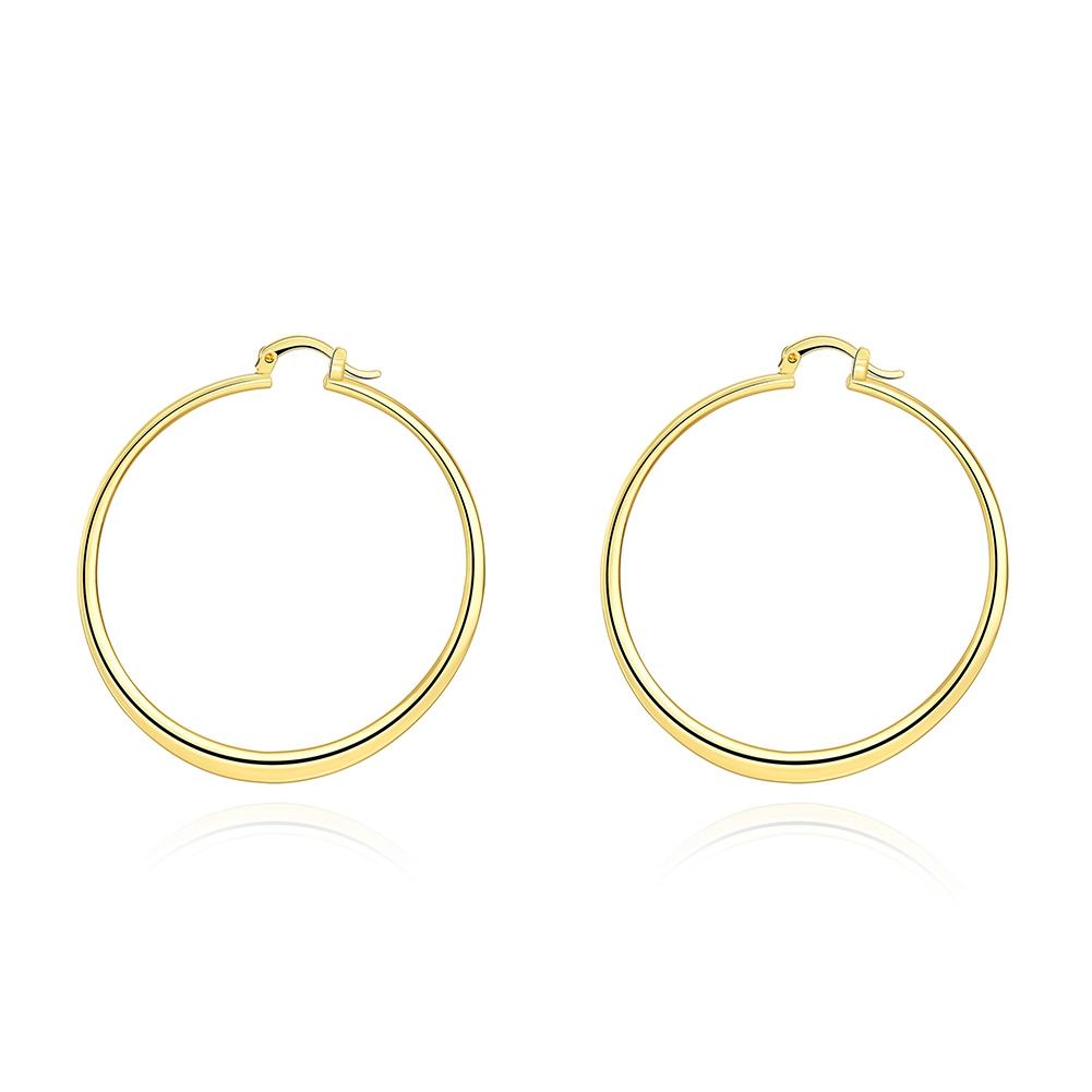 2" Flat Hoop Earrings in 18K Gold Plated