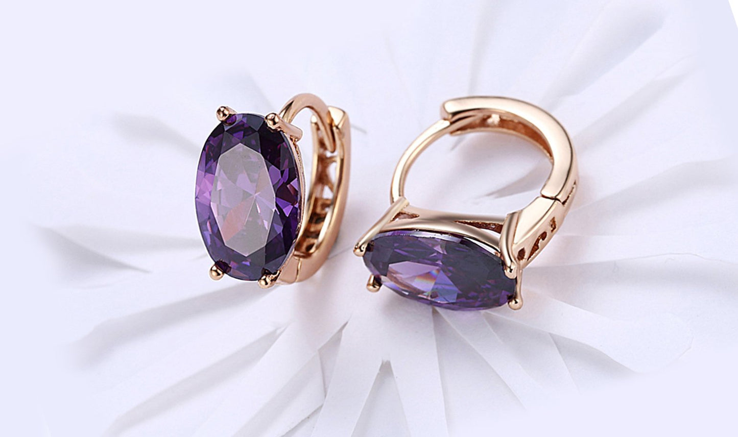 14K Gold Plating Large Diamond Cut Elements Clip On Earrings- Two Options Available ITALY Design