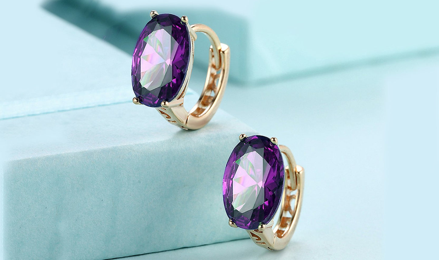 14K Gold Plating Large Diamond Cut Elements Clip On Earrings- Two Options Available ITALY Design