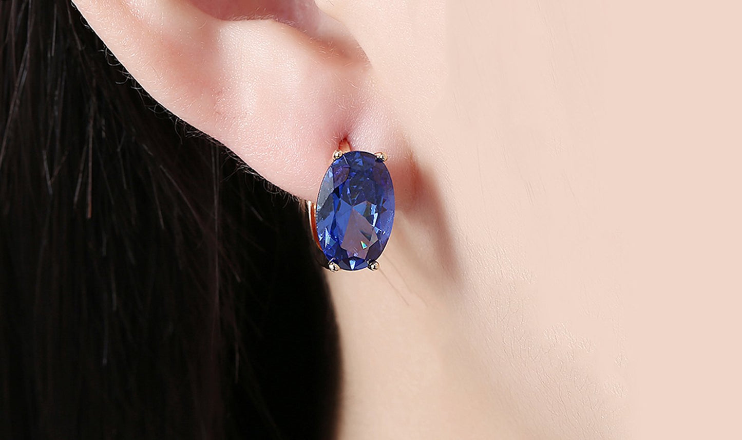 14K Gold Plating Large Diamond Cut Elements Clip On Earrings- Two Options Available ITALY Design